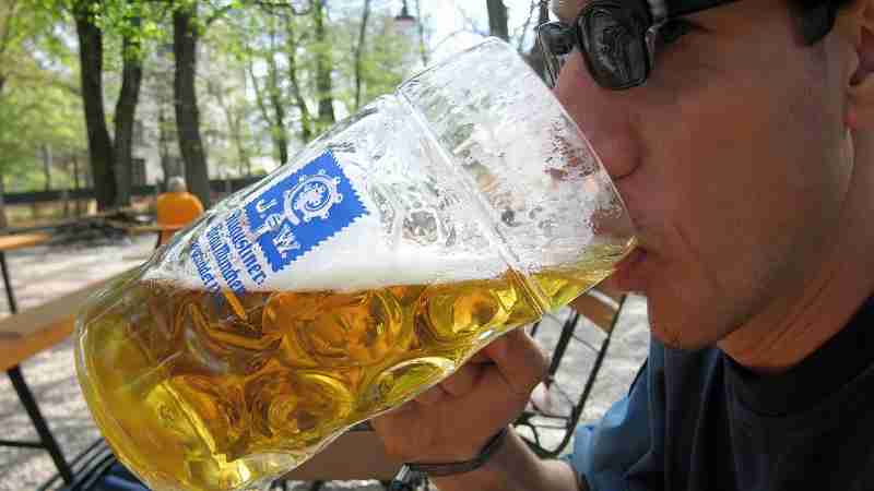 A Maßkrug is the style of glassware featured at German beer festivals, especially in Bavaria, such as Munich's Oktoberfest. - Digital concept art for illustrative purpose, tags: die - Monok